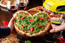 Load image into Gallery viewer, G3 Ferrari G10006 Pizza Express Delizia, 1200 W Pizza Oven, Adjustable Thermostat up to 400°C, Cooks Tasty Pizza in 5 Minutes, Double Resistance, Recipe Book and Spatulas Included - Black