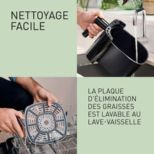 Load image into Gallery viewer, Panasonic NF-CC500SXE AirFryer Friteuse sans huile avec Hublot, 5L, 80-200°C, Minuterie Numérique et Écran LCD, Vapeur Douce, 11 Préréglages, Nettoyage Facile, Gris Mat
