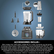 Load image into Gallery viewer, Ninja Detect Power Blender Processor Pro 3-en-1, mixeur 1200W, bol à mélanger, lame malaxeur, gobelet individuel, récipient, pétrir, mixer, hacher et mélanger, noir, TB401EU