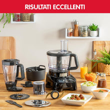 Load image into Gallery viewer, Moulinex Robot multifonction, 1000 W, 28 fonctions, Bol 3 L, Blender 2 L, Hachoir, Disques pour râper et émincer, Lames inox titanium, Robot cuisine, DoubleForce FP821811
