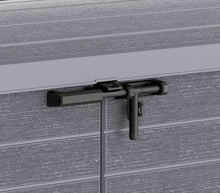 Load image into Gallery viewer, Duramax StoreAway 1200L Plastic Garden Shed/ Flat Lid, Outdoor Storage Shed, Wheelie Bin Hideaways, Wheelie bin box, Durable Construction, Ideal for Bikes, BBQs &amp; 2x 240L Bins, 145x85x125 cm, Brown