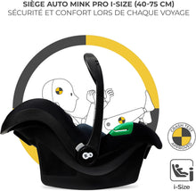 Load image into Gallery viewer, Kinderkraft MOOV2 Poussette 3 en 1, Système de voyage de la naissance à 27 kg, Siège auto Mink PRO I-Size inclus, Capote extensible avec filtre UPF50+, Accessoires pratiques, Gris