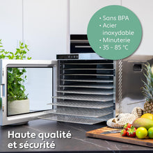 Load image into Gallery viewer, Vita5 Nobel Pro6 Deshydrateur Alimentaire avec 6 Plateaux en Inox - Déshydrateur avec Minuterie 24h et Température 35-75 °C - Deshydrateur Viande, Fruits, Champignons - 650W Déshydrateur Alimentaire