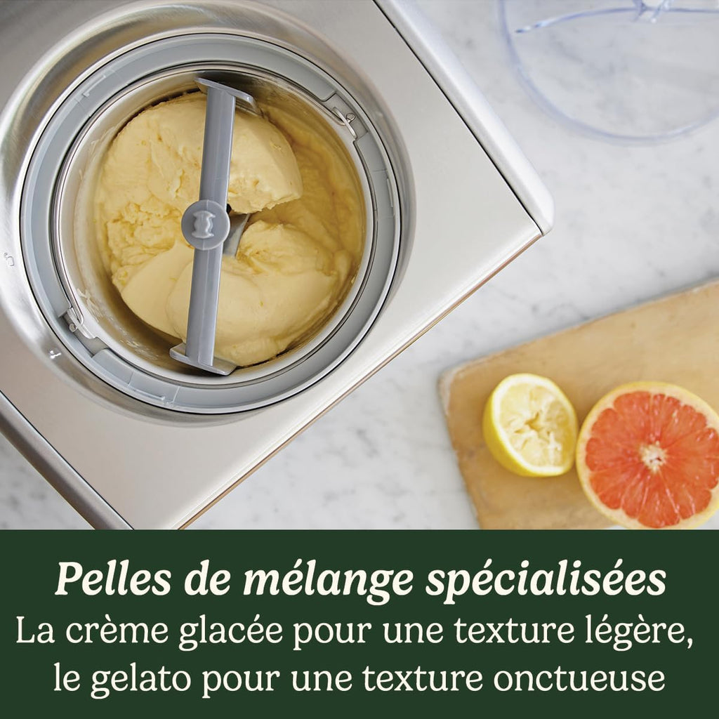 Cuisinart Sorbetière - Fait de la crème glacée, du gelato, du sorbet et du yogourt glacé en 40 minutes - Desserts maison - Facile à utiliser - Acier inoxydable - ICE100BCU