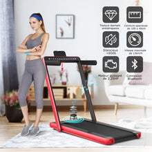 Load image into Gallery viewer, Tapis de Course Pliable 0,75HP Double Affichage LED APP et Télécommande Vitesse Motorisé 12 km/h Surface 40x100cm Rouge
