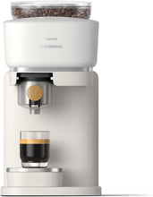 Load image into Gallery viewer, Philips Baristina Machine à expresso - Un véritable expresso, en toute simplicité - Compacte - 16 bars de pression - Broyeur intégré - Machine blanche avec porte-filtre blanc (BAR300/00)