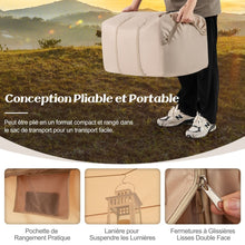 Load image into Gallery viewer, Tente de Camping Gonflable 6 m² pour 4-6 Personnes Tente en Coton Coupe-vent et Imperméable avec Pompe 7 Fenêtres à Moustiquaire Beige