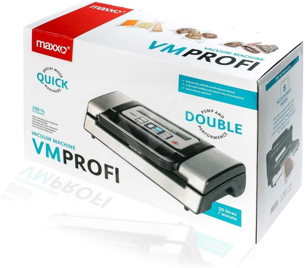 Maxxo VM ChamberLine 40 Professional Food Vacuum Sealer - Vacuum Chamber 72 L/min, Stainless Steel, Double Welding, Vacuum Sealer + 30 Bags Included