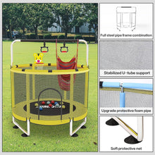 Load image into Gallery viewer, Trampoline pour Enfants, Trampoline réglable pour bébé avec Panier de Basket-Ball, Trampoline intérieur et extérieur de 200 kg avec enclos