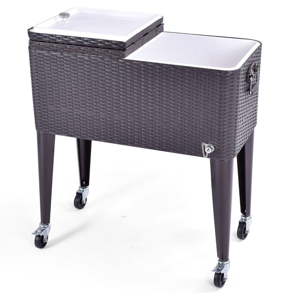 Glacire  Roues Verrouillables 76L Dessert de Glace avec Dcapsuleur et Rceptacle  Capsules en PP de haute alimentaire Garder au Frais 72h 83 x 48 x 87 CM -