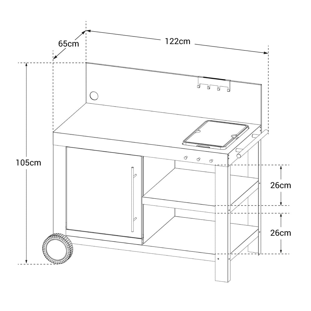Desserte pour plancha NOVA XL Cook'in Garden