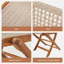 Load image into Gallery viewer, AECOJOY 5 Piece Outdoor Patio Dining Set, Acacia Wood Outdoor Table and Chairs with Wheels