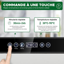 Load image into Gallery viewer, Kwasyo Food Dehydrator, 10 Trays • Desiccator with Timer (24H) • Fruit and Vegetable Dehydrator Adjustable Temperature (30 to 90°C) + 1 x Recipe Book