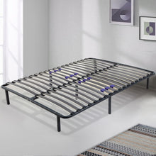 Load image into Gallery viewer, SAMPUR - Sommier Essentiel 140x190 cm | Résistant et Confortable | 7 Pieds Inclus | Lattes réglables | Cadre métal laqué époxy | Sommier 1 ou 2 Personnes | Montage Rapide et Facile
