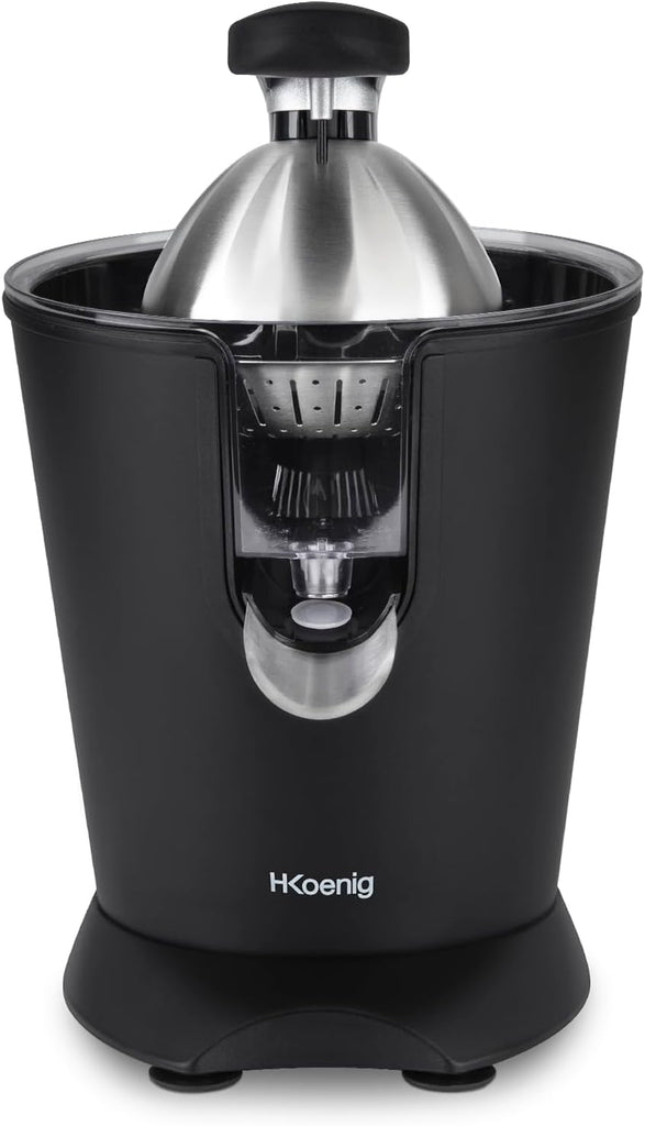 H.Koenig AGR80 160W Professional Electric Citrus Juicer Stainless Steel Lever and Filter Drip Free BPA Free Dishwasher Safe Parts