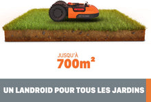 Load image into Gallery viewer, WORX LANDROID Vision WR206E.1, Robot Tondeuse sans Fil périphérique 600 m² Surf.Max 700 m², Installation en 30 Min, Caméra 4K + IA Adaptative, évite Tous Les Obstacles, Coupe des Bordures, Multizone