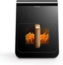Load image into Gallery viewer, Panasonic NF-CC500SXE AirFryer Friteuse sans huile avec Hublot, 5L, 80-200°C, Minuterie Numérique et Écran LCD, Vapeur Douce, 11 Préréglages, Nettoyage Facile, Gris Mat
