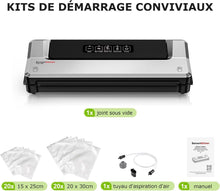 Load image into Gallery viewer, Bonsenkitchen Machine Sous Vide Alimentaire - Appareil de Mise Sous Vide pour La Cuisson Sous Vide et La Conservation des Aliments Frais, Y 40 Compris Les Sacs Sous Vide
