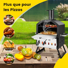 Load image into Gallery viewer, Four à Pizza Extérieur à 2 Couches Etagère du Milieu Amovible avec Pierre à Pizza Grille Pelle Housse Etanche Cheminée -