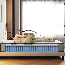 Load image into Gallery viewer, Matoresu Matelas 140x200 Hauteur 25cm, Matelas Hybride à Ressorts Ensachés Indépendant en Mousse à Mémoire de Forme, Tissu Doux pour La Peau&amp;Soutien Confortable, Matelas 2 Personnes Moyenne Ferme