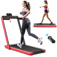 Load image into Gallery viewer, Tapis de Course Pliable 0,75HP Double Affichage LED APP et Télécommande Vitesse Motorisé 12 km/h Surface 40x100cm Rouge