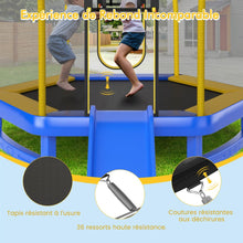 Load image into Gallery viewer, Trampoline Extérieur Ø 223cm avec Toboggan&amp;Echelle avec Filet de Sécurité 2 Portes en U Charge 270kg pour 2-3 Enfants de 3 Ans+ Bleu/Vert