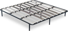 Load image into Gallery viewer, SAMPUR - Morpholattes bed base | 90 x 190 cm | 7 legs included | Grey | 25 cm high | epoxy lacquered metal frame | Extra wide slats | 5 support zones