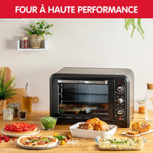 Load image into Gallery viewer, Moulinex Oven, 33 L, Rotating heat, Advanced convection, 6 cooking modes, Thermostat adjustable up to 240°C, Timer 120 min, Reversible grill, Silicone oven mitts, Optimo Black OX464811