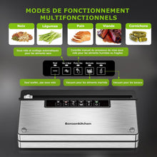 Load image into Gallery viewer, Bonsenkitchen Food Vacuum Sealer Machine, 5 Modes-8L/min, Globefish Technology for Continuous Work at High Speed, Includes 100 Vacuum Bags and 1 Roll Bag