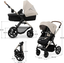 Load image into Gallery viewer, Kinderkraft MOOV2 Poussette 3 en 1, Système de voyage de la naissance à 27 kg, Siège auto Mink PRO I-Size inclus, Capote extensible avec filtre UPF50+, Accessoires pratiques, Gris