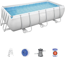 Load image into Gallery viewer, Piscine Hors Sol 404 x 201 x 100 cm BESTWAY Rectangulaire Power Steel™ Piscine Tubulaire