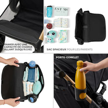 Load image into Gallery viewer, Kinderkraft MOOV2 Poussette 3 en 1, Système de voyage de la naissance à 27 kg, Siège auto Mink PRO I-Size inclus, Capote extensible avec filtre UPF50+, Accessoires pratiques, Gris