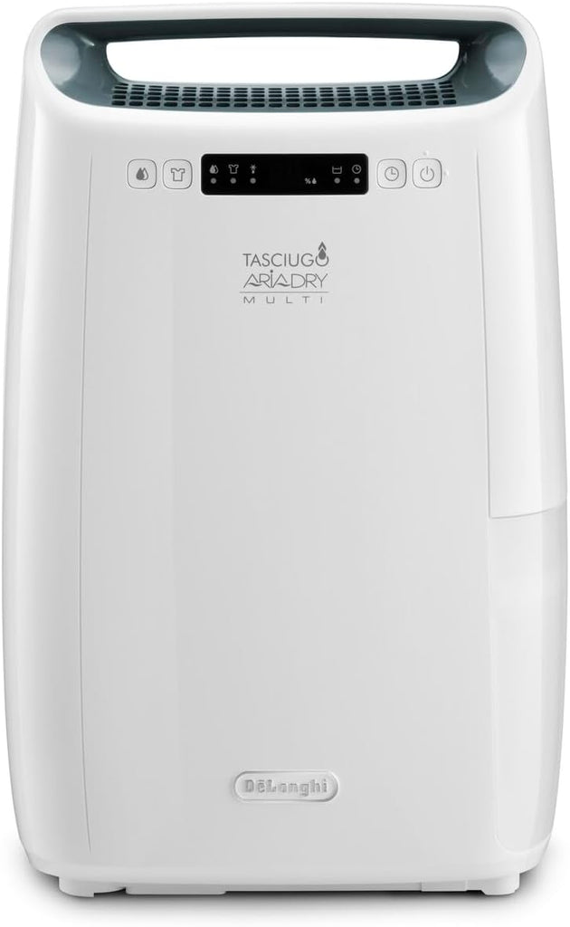 De'Longhi Tasciugo AriaDry Multi Dehumidifier DEXD216RF, Portable Dehumidifier with 3-Action Filtration, Dry Function, 16L/Day Moisture Absorption, R290, Removable Tank, White
