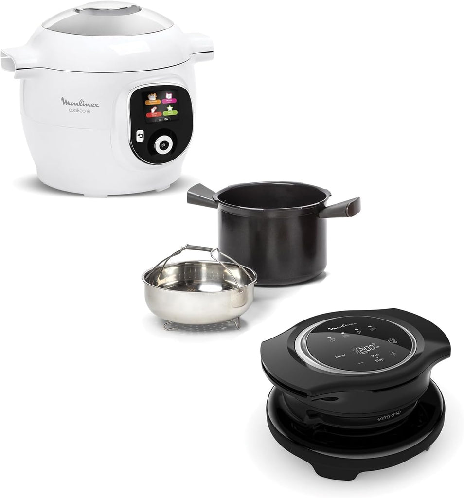Moulinex Cookeo Mini Smart High Pressure Multicooker, 3L, 2 People, 150 Built-in Recipes, Unattended Cooking, Step-by-Step Guide, Compact, Moulinex App CE880410