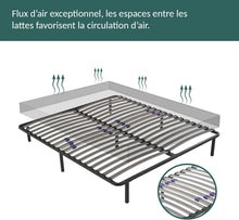 Load image into Gallery viewer, SAMPUR - Sommier Essentiel 140x190 cm | Résistant et Confortable | 7 Pieds Inclus | Lattes réglables | Cadre métal laqué époxy | Sommier 1 ou 2 Personnes | Montage Rapide et Facile