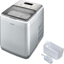 Load image into Gallery viewer, MEDION Ice maker (ice cube size small &amp; large, 2.6 litre water tank, short production time approx. 10 minutes, crystal clear ice cubes, self-cleaning, control window, screen,