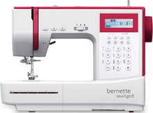 Load image into Gallery viewer, Bernette Sew&amp;GO8 Machine à coudre ordinateur avec 197 programmes de couture, bras libre, écran multifonction, couture, patchwork, matelassage, White