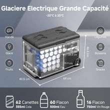Load image into Gallery viewer, AAOBOSI 45L Glacière à Compresseur, Glaciere Électrique -20℃ à 20℃, Frigo Camion APP&amp;Bouton Contrôle, 12/24V DC et 100-240V AC Glaciere Camping Pour Voiture, Camion, Bateau et Prise De Courant