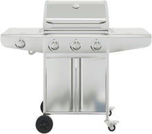 Load image into Gallery viewer, Furniture Select-Barbecue à gaz avec 4 brûleurs en acier inoxydable Argenté