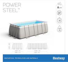Load image into Gallery viewer, Piscine Hors Sol 404 x 201 x 100 cm BESTWAY Rectangulaire Power Steel™ Piscine Tubulaire