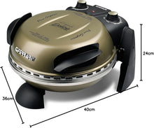 Load image into Gallery viewer, G3 Ferrari G10006 Pizza Express Delizia, 1200 W Pizza Oven, Adjustable Thermostat up to 400°C, Cooks Tasty Pizza in 5 Minutes, Double Resistance, Recipe Book and Spatulas Included - Black