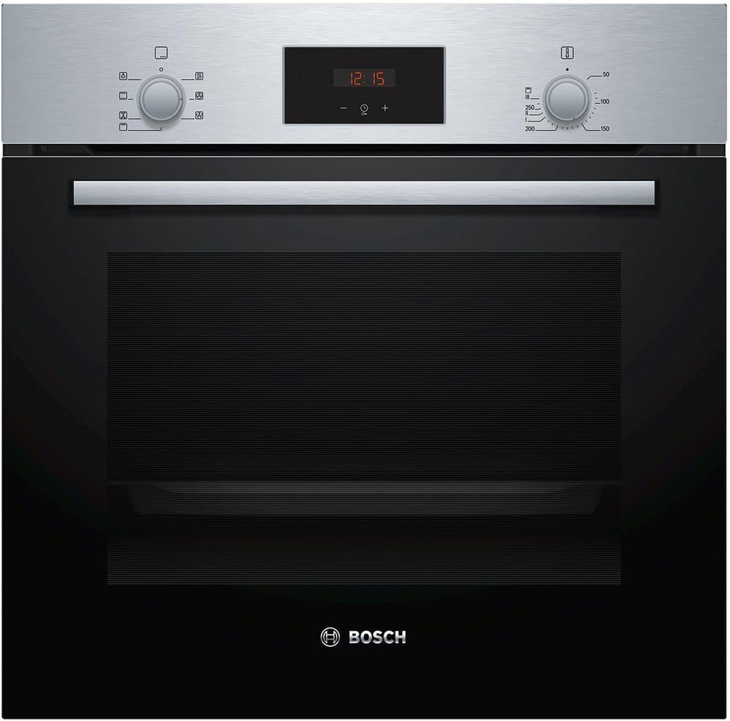 Bosch HBF133BR0 Série 2 - Four encastrable - 60 x 60 cm - Accessoire de nettoyage EcoClean Direct - Cuisson Air chaud 3D sur 3 niveaux en même temps - Écran LED - Chauffage rapide - Sécurité enfant
