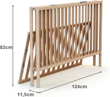 Load image into Gallery viewer, WEBABY - Lit bébé pliant 60x120cm Blanc | Bois massif | Dès la naissance |Confort de sommeil | Sommier à lattes | Compact | Transportable | Pliable |Gain de place | Lit de voyage