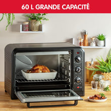 Load image into Gallery viewer, Moulinex Four électrique 39 L, 7 modes de cuisson, Chaleur tournante, Thermostat réglable jusqu’à 240° C, Tournebroche, Minuteur 120 min, Grille réversible, Optimo noir OX485810