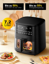 Load image into Gallery viewer, 9L Dual Zone Air Fryer avec Fenêtre de Visualisation, Friteuse sans Huile avec 2 Tiroir, 9-in-1 Programmes de Cuisson, Écran Tactile, Fonction Rendez-vous, Faible en Grasses, Va au Lave-vaisselle