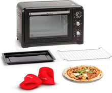 Load image into Gallery viewer, Moulinex Oven, 33 L, Rotating heat, Advanced convection, 6 cooking modes, Thermostat adjustable up to 240°C, Timer 120 min, Reversible grill, Silicone oven mitts, Optimo Black OX464811
