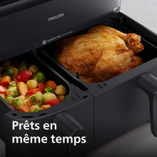 Load image into Gallery viewer, Philips Air Fryer 3000 Series Double Basket - Healthy, Fast and Versatile Cooking, 9 Litre Capacity, Touch Screen, Two Drawer Design (NA350/00)