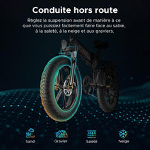 Load image into Gallery viewer, ENGWE EP-2 Pro Vélo électrique Pliable 20 × 4.0 Fat Bike Electrique 7 Vitesses avec Batterie Amovible 48V 13Ah Autonomie 120km Tout-Terrain &amp; VTT &amp; Plage &amp; Neige
