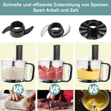 Load image into Gallery viewer, TopStrong Multifunctional Food Processor, 1100 W Multifunctional Food Processor, 11 in 1 Food Processor Included Chopper, Kneader Hook, Blender, Citrus Press and Coffee Grinder, 3.2L Bowl and 1.5L