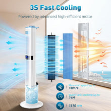 Load image into Gallery viewer, Climatiseur Mobile Silencieux Rafraîchisseur d'air avec Humidificateur, Ventilateur, 2 Sortie d'air, 360°Oscillation, 65W, 24H Minuteries, 3 Vitesses, 4 Modes,Télécommande pour Chambre Bureau